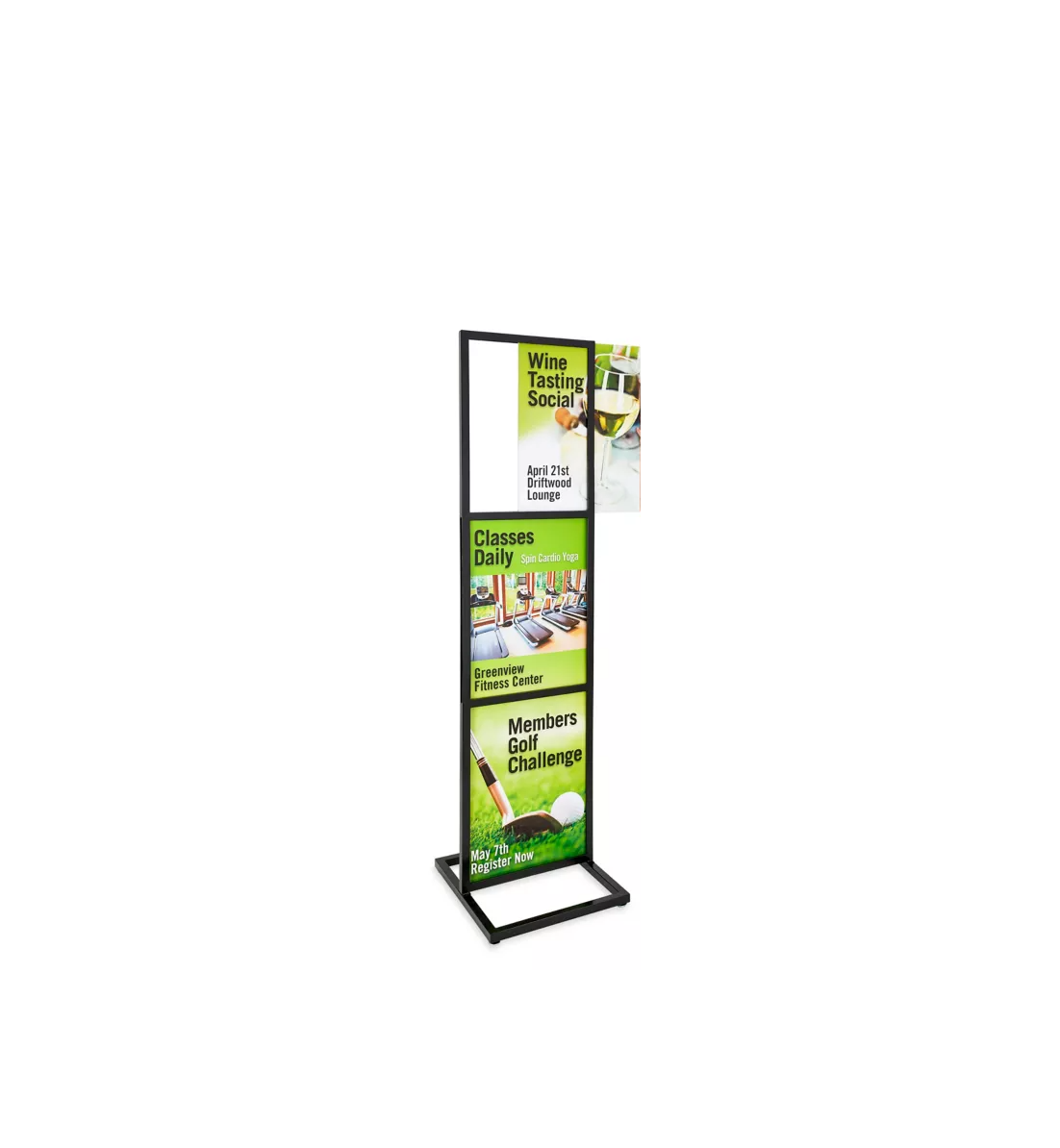 Sign Holder 3 Tier Poster Stand Free Standing Metal Poster Rack Frames Advertising Holder Stand for Indoor Outdoor