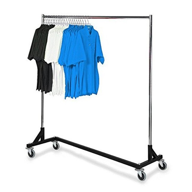 Commercial Grade Rolling Z Garment Rack  Z Shape Clothes Store Display Garment Rack Hanging Drying Clothing Rack with Wheels