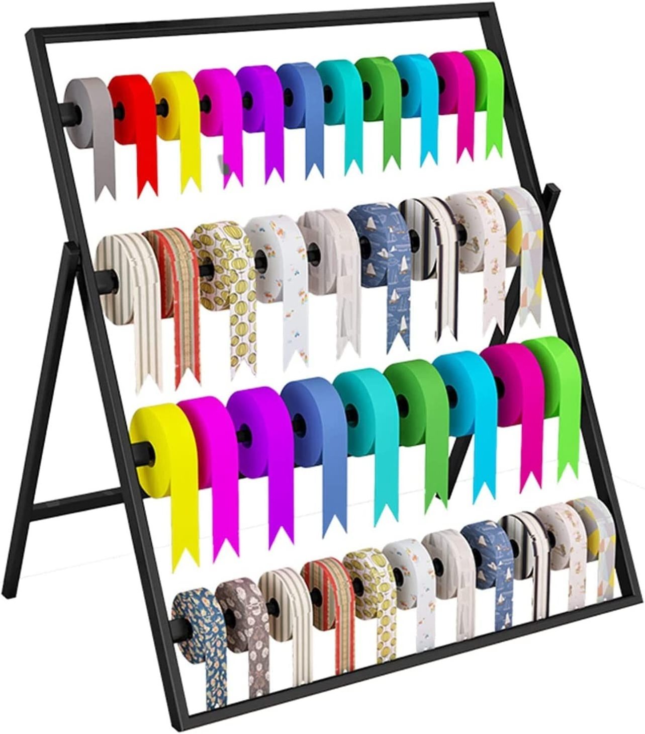 Counter-top Craft Room Modern Ribbon Organizer Rack, Thread Holder for Hair-Braiding, Sewing, Quilting