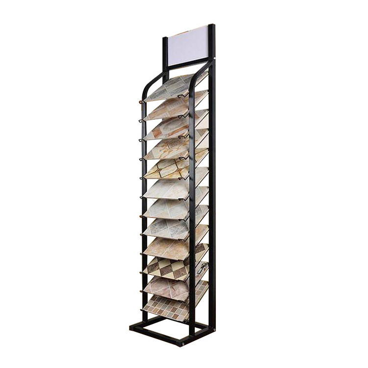 Metal tiles display racks showroom tiles carpet racks stands marble display with flags banners