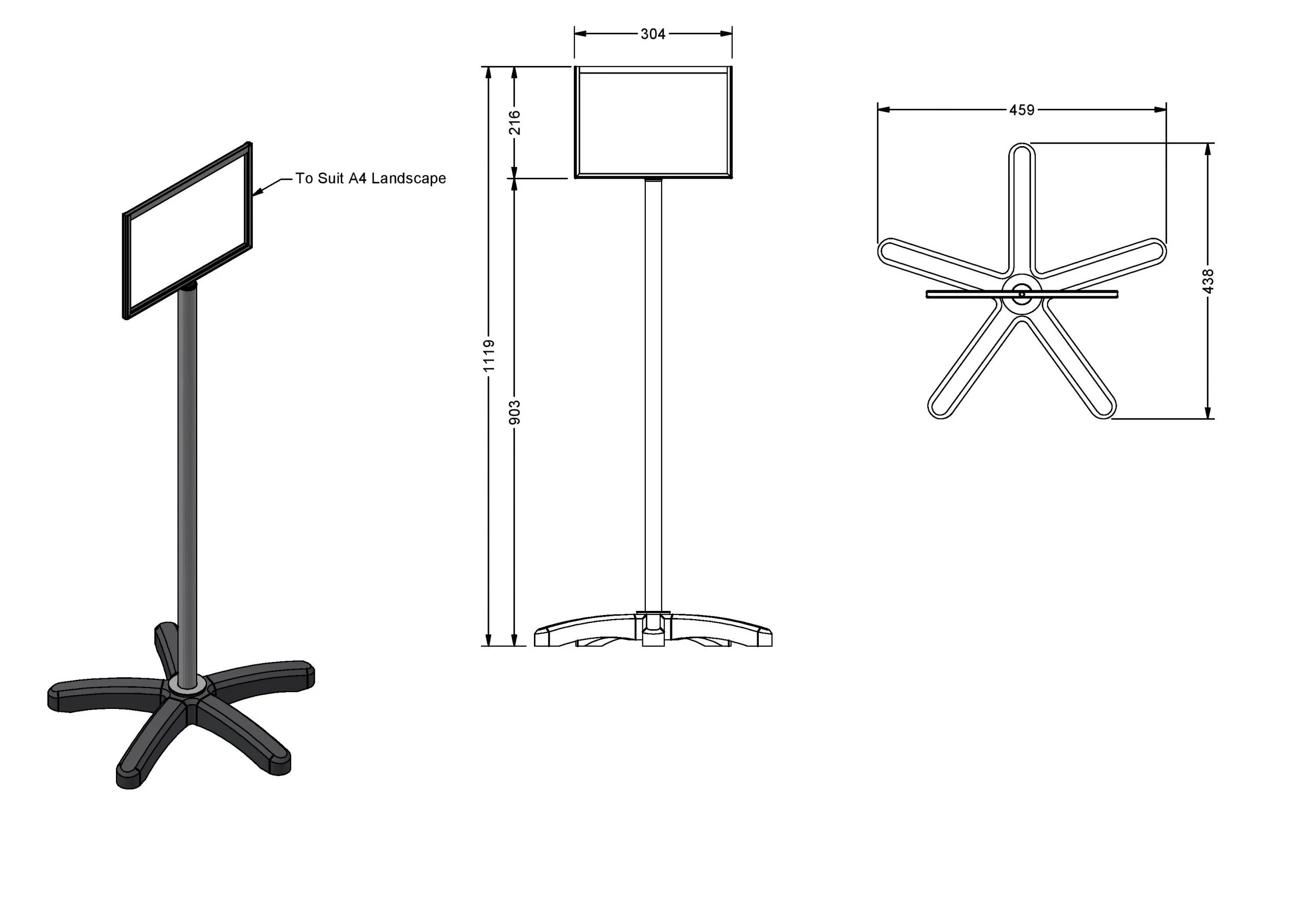 Customized  Floor standing  Metal Sign Holder for Road, Restaurant, Menu Holder