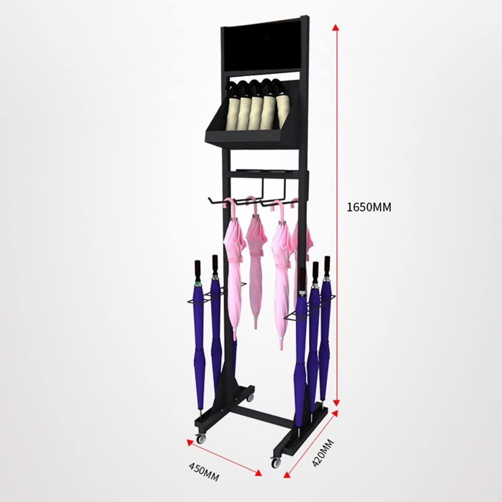 RM Umbrella Rack Floor-Standing Umbrella Display Stand Movable Umbrella Drying Rack Metal