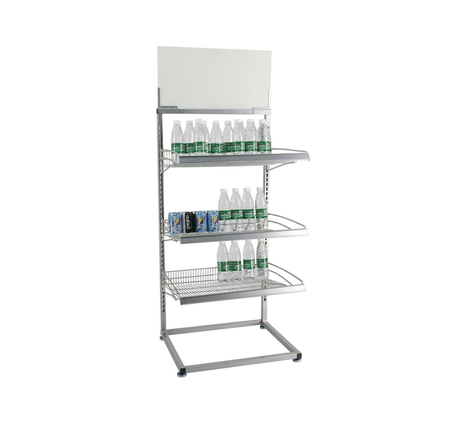 Adjustable Metal Beverage Display Rack Wire Basket Display Shelving