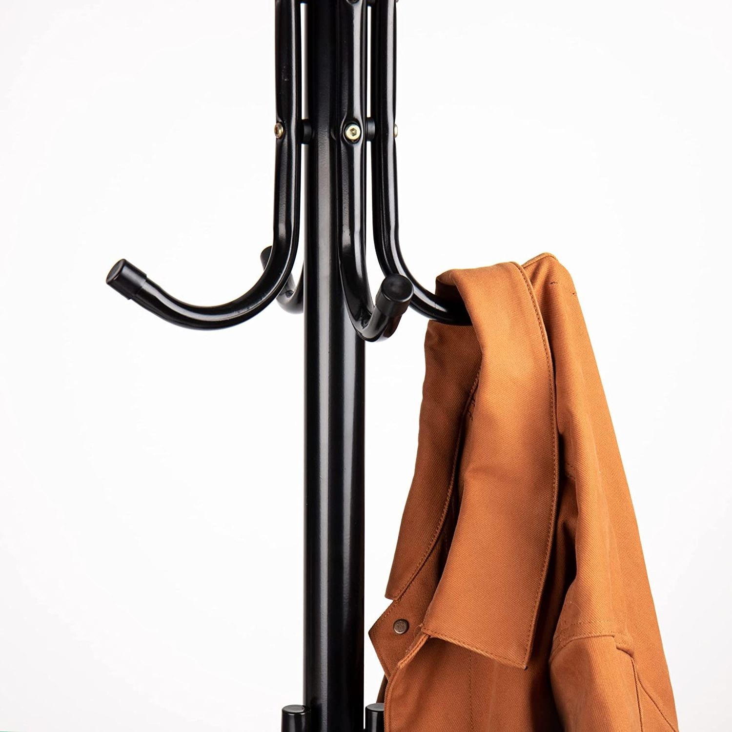 RUIMEI Free Standing Metal Clothes Rack Coat Rack Hat Hanger 11 Hook for Jacket, Purse, Scarf Rack, Umbrella Tree Stand