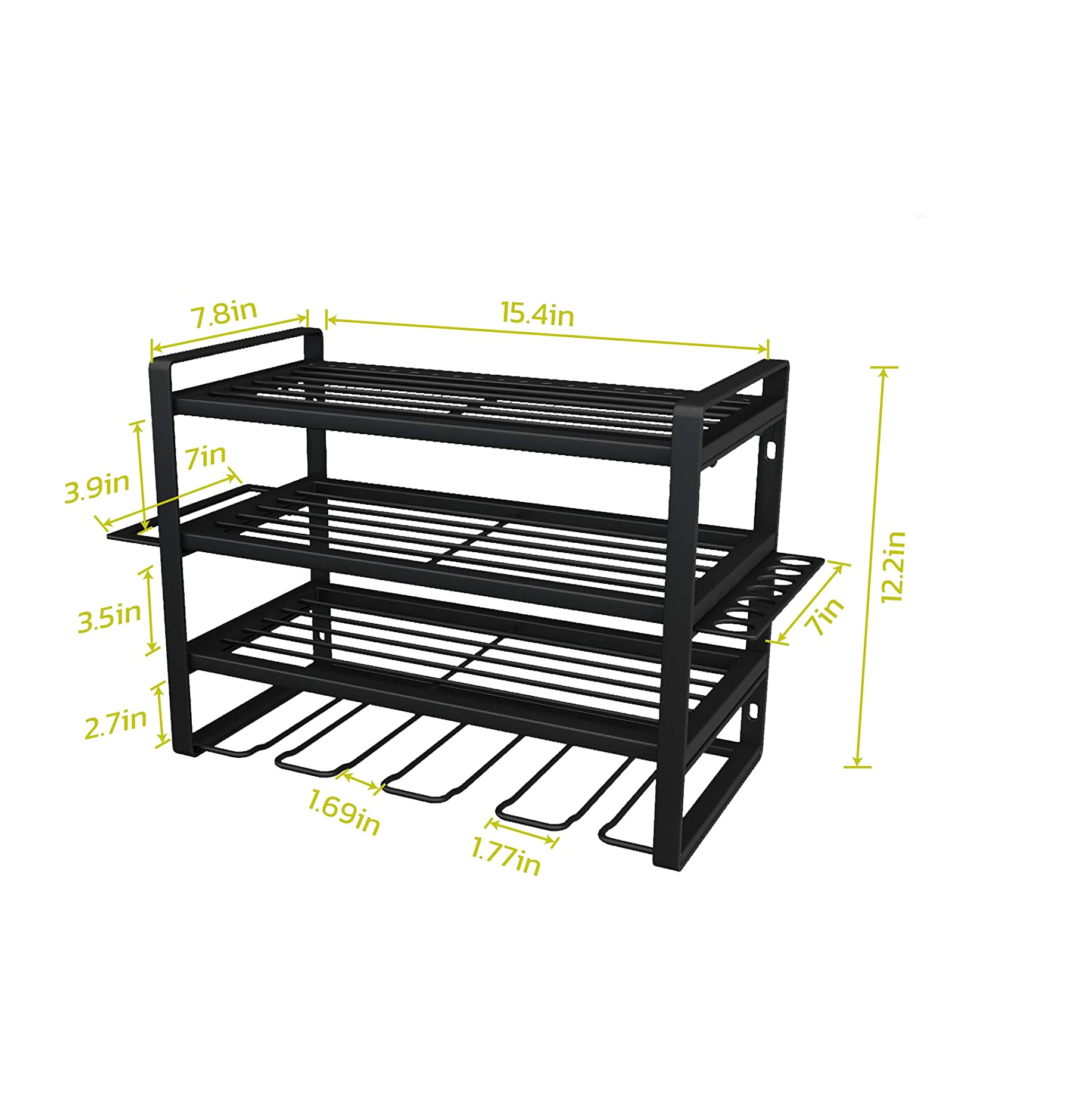 Power Tool Storage Rack Heavy Duty Wall Mounted Power Tool Organizer Floating Tool Shelf & Organizer 4 Tier