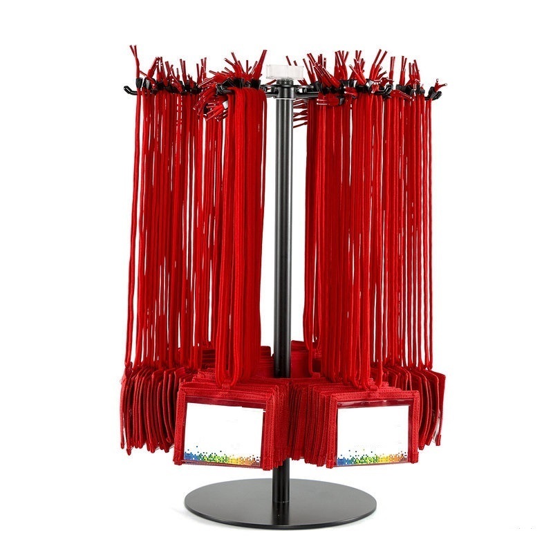 Lanyard Display Stand Counter top Small Rotating Display Racks with 8 Hooks or Custom