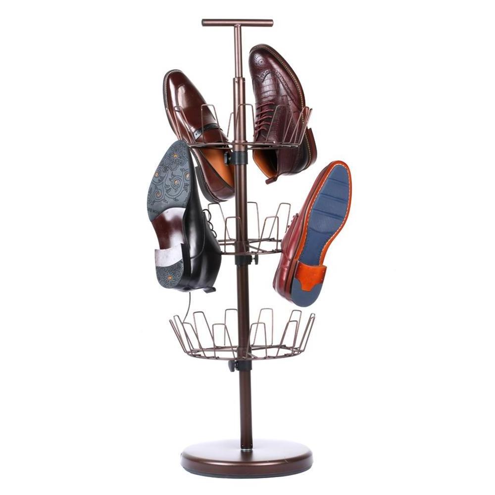 Revolving Shoe Racks Rotating Shoe Tree and Adjustable Carousel Organizer for up to 18 Pairs Shoes