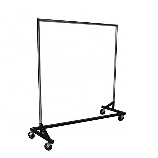 Heavy Duty Single Rail Clothing Racks Commercial Z Clothing Racks Modern Portable Usage Mobile Clothes Racks For Clothing Stores