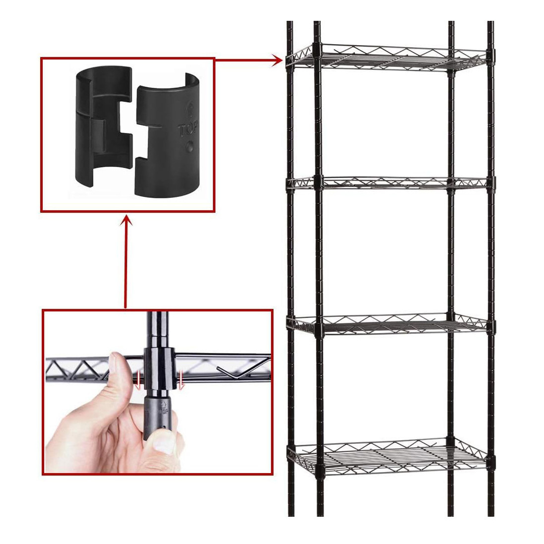 RUIMEI Display Racks For Retail Store Freestanding 6 Tiers Racks Display Pantry Shelves Storage Rack Metal Shelves For Kitchen