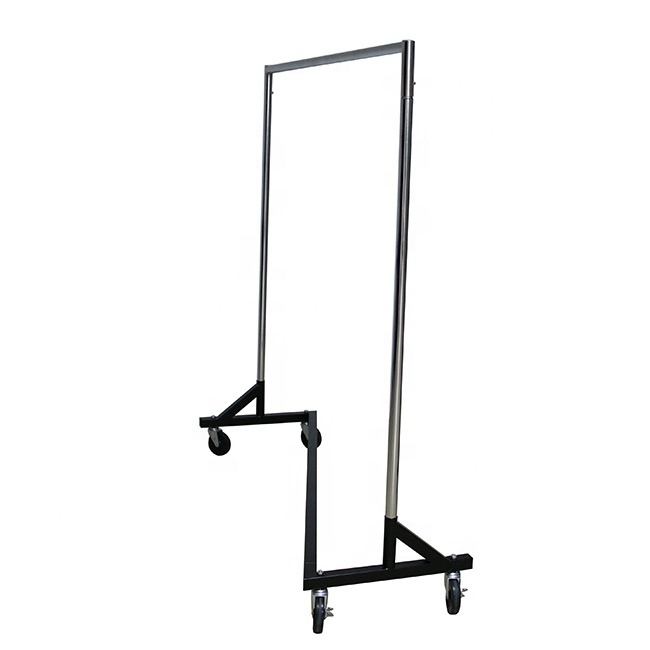 Commercial Grade Rolling Z Garment Rack  Z Shape Clothes Store Display Garment Rack Hanging Drying Clothing Rack with Wheels