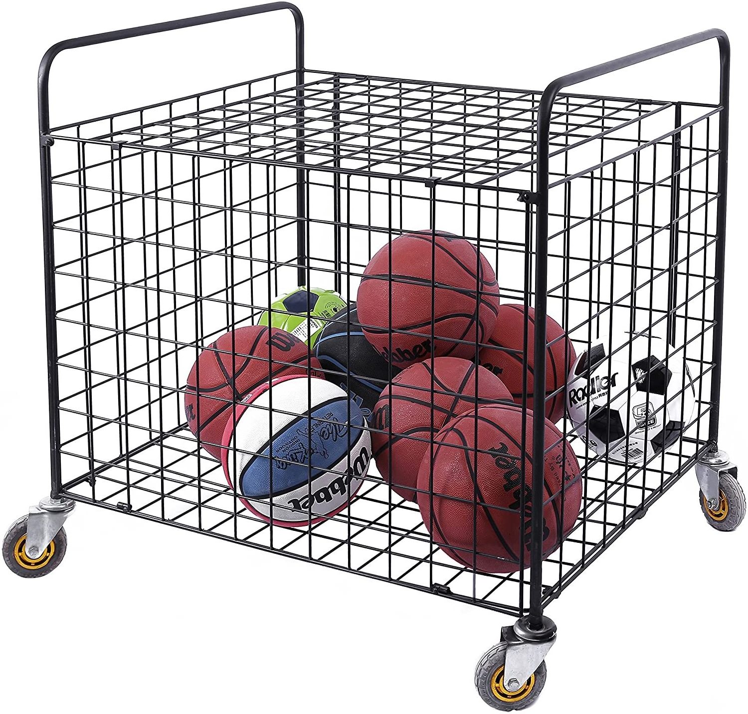 RUIMEIXIN Ball Cart Sports Equipment Storage Organizer Basketball Storage Cart Garage Organizer