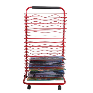 RUIMEI Art Drying Rack Rolling Paint Drying Storage Rack For Classroom 20 Shelves For Art Paper Display rack