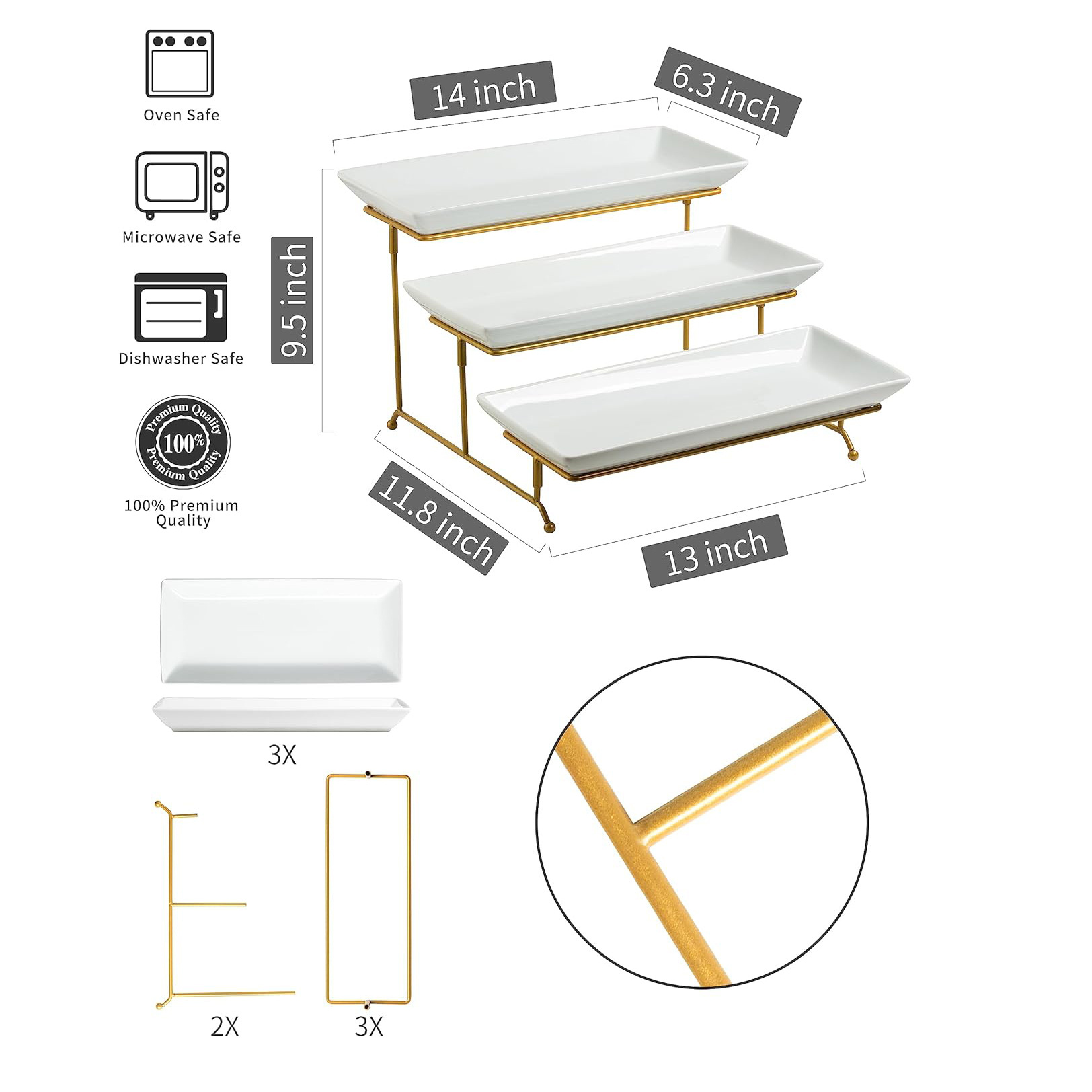 RUIMEI Cake Display Rack 3 Tier Serving Stand Collapsible Sturdier Rack For Party Wedding catering stand for food display