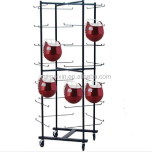 Movable Motorcycle Helmet Display Racks With Wheels spinning helmet Hanger Hooks Clothes Sock hat