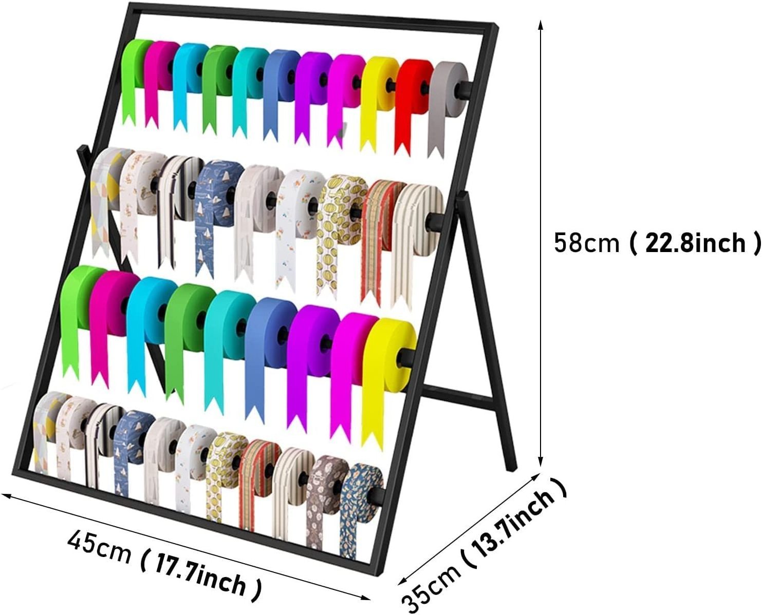 Counter-top Craft Room Modern Ribbon Organizer Rack, Thread Holder for Hair-Braiding, Sewing, Quilting