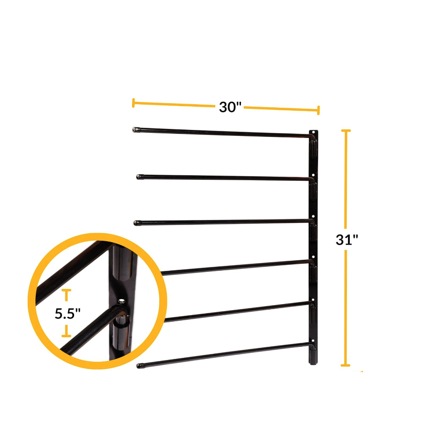 Saddle Rack Wall Mounted 6 Tier 180 Degree Horse Saddle Rack