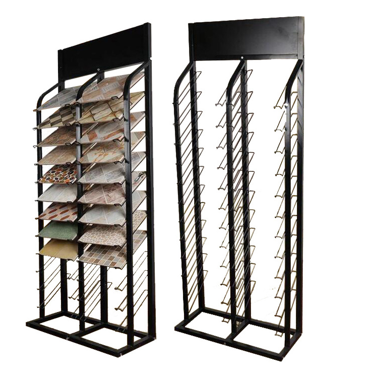 Metal tiles display racks showroom tiles carpet racks stands marble display with flags banners