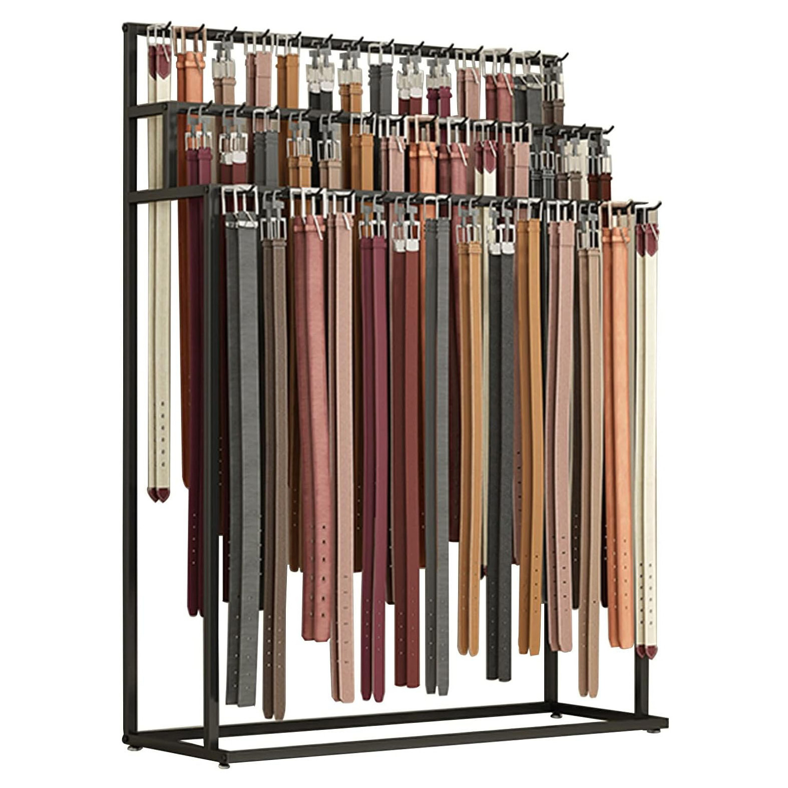 Belt Display Rack For Retail Store, Metal Men Closet Display Stand Organizer, Floor Standing Scarf Display Rack For Supermarket