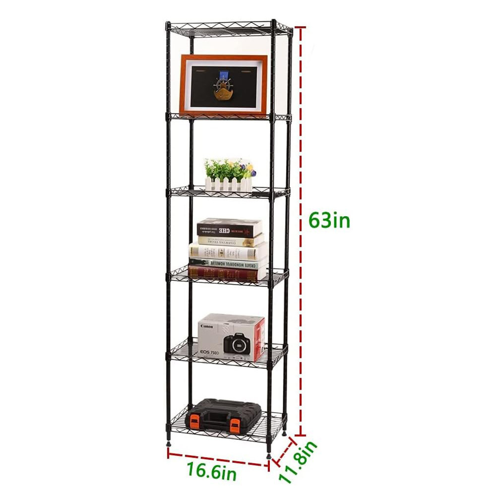 RUIMEI Display Racks For Retail Store Freestanding 6 Tiers Racks Display Pantry Shelves Storage Rack Metal Shelves For Kitchen