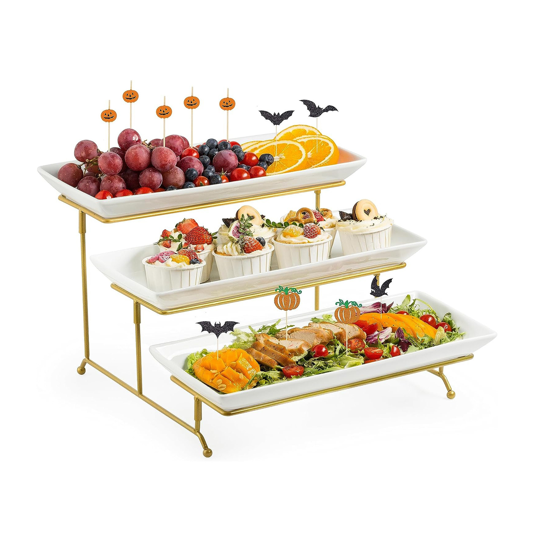 RUIMEI Cake Display Rack 3 Tier Serving Stand Collapsible Sturdier Rack For Party Wedding catering stand for food display