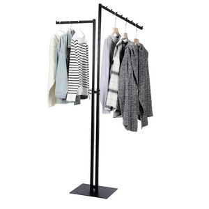 2 Way Clothing Rack Heavy Duty Matte Black Clothes Rack Garment Rack, Adjustable from 48 Inch to 72 Inch