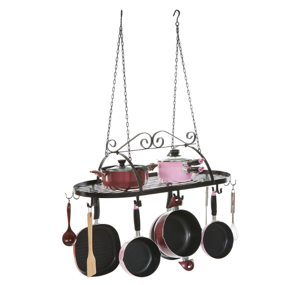 Metal hanging cookware organizer rack Hangers ceiling pot rack for the kitchen