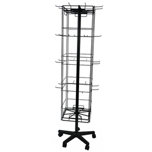 Customized 4 sieded Peg Floor Spinner Rack, Socks Display Rack for Retailing Stores