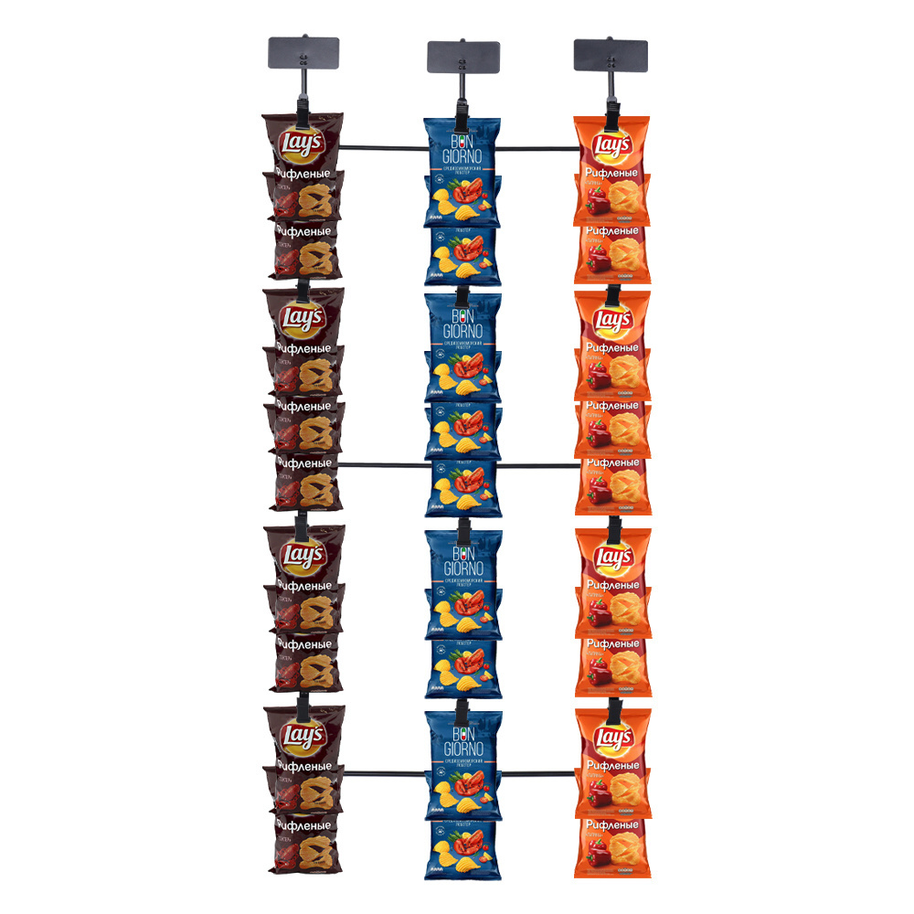 RUIMEI Potato Clip Rack Display Stand With 36 Clips 3 Row Clip Stand For Party Candy Cart