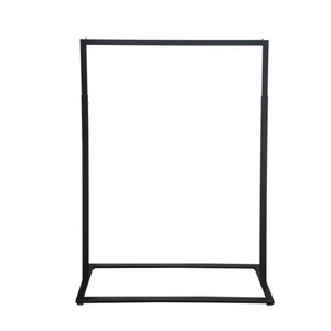 Boutique Slim clothing Rack with Square Base Black