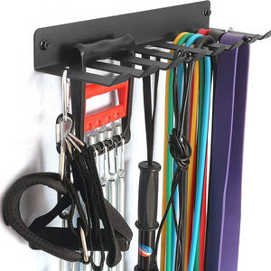 Gym Rack Heavy Duty Gym Equipment Storage Rack Wall Mounted Hanger Rack for Exercise Bands, Lifting Belts and Jump Ropes