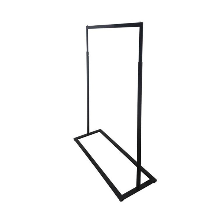 Boutique Slim clothing Rack with Square Base Black