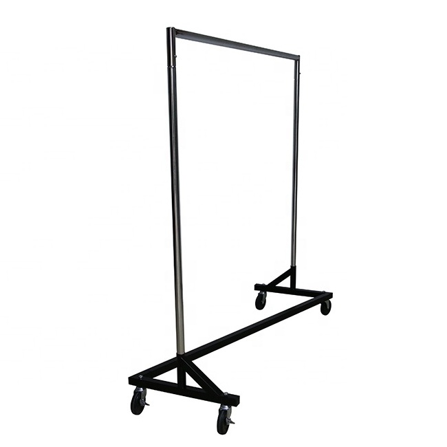 Heavy Duty Single Rail Clothing Racks Commercial Z Clothing Racks Modern Portable Usage Mobile Clothes Racks For Clothing Stores