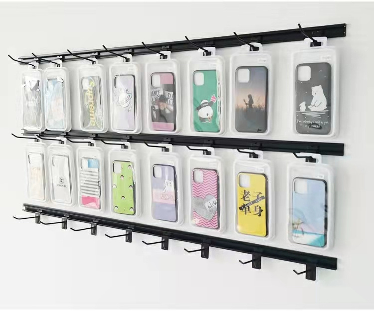 Wall mounted hanging display racks mobile phones accessory organizers metal hanger hook tie and belt storage holders