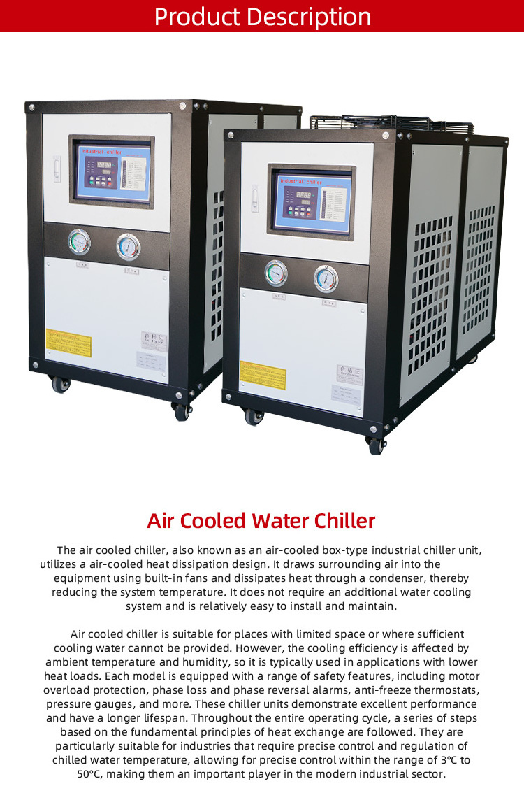 China Manufacturer Good Quality 5HP 0 deg -5 deg Glycol industrial air-cooled water scroll chiller