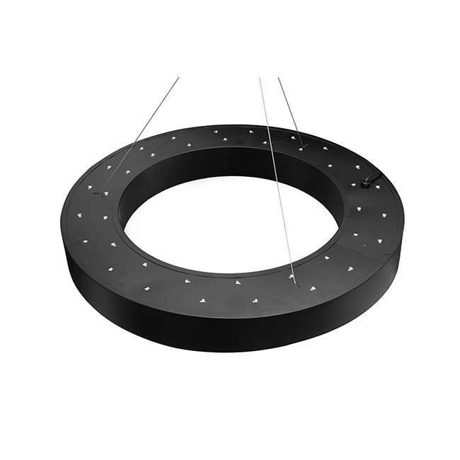 Modern shopping mall decoration ring black ceiling lamp diameter 600mm LED round pendant light