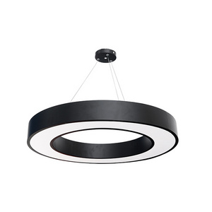 Modern shopping mall decoration ring black ceiling lamp diameter 600mm LED round pendant light