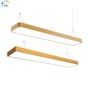 4ft wood accent pendant light high ceiling linear pendant lights for study kitchen bedroom