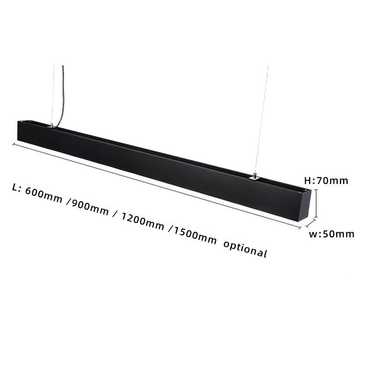 Farmhouse 1200mm Linear Chandelier Modern Black and wood  Chandelier Kitchen Lighting Fixture 20w 30w