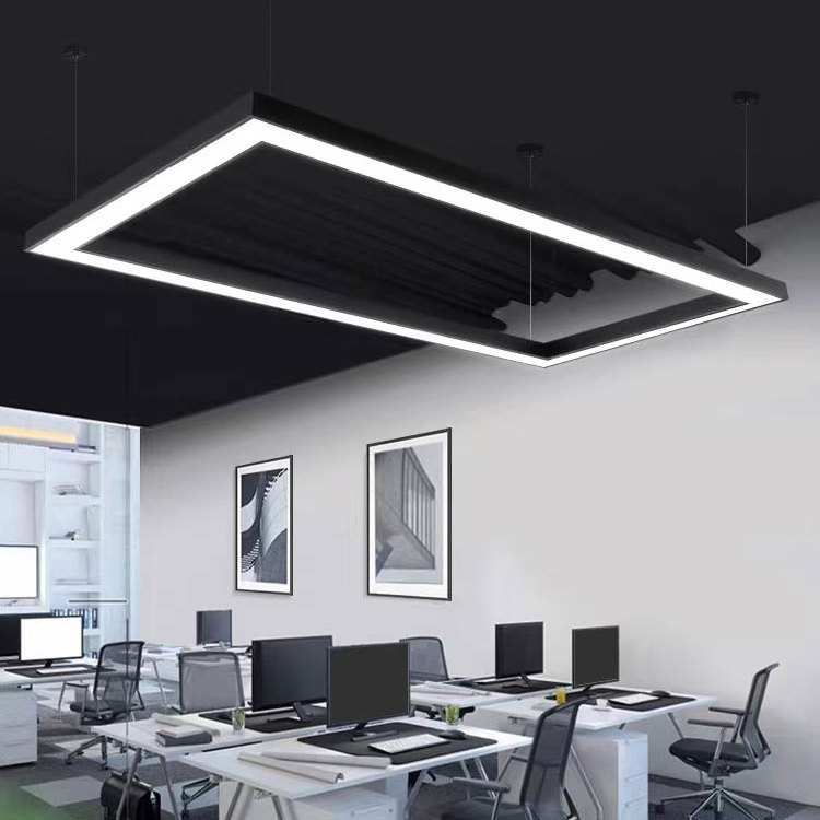 Customized Aluminum 4Ft 8Ft Linkable Office Ceiling Light Fixture  40W 50W Suspended Led Pendant Linear Light