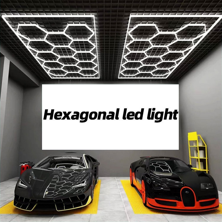 2400*4800MM Hexagon Detailing Workshop Ceiling Led Lights For Car Shop And Garage honeycomb lights hexagonal led light