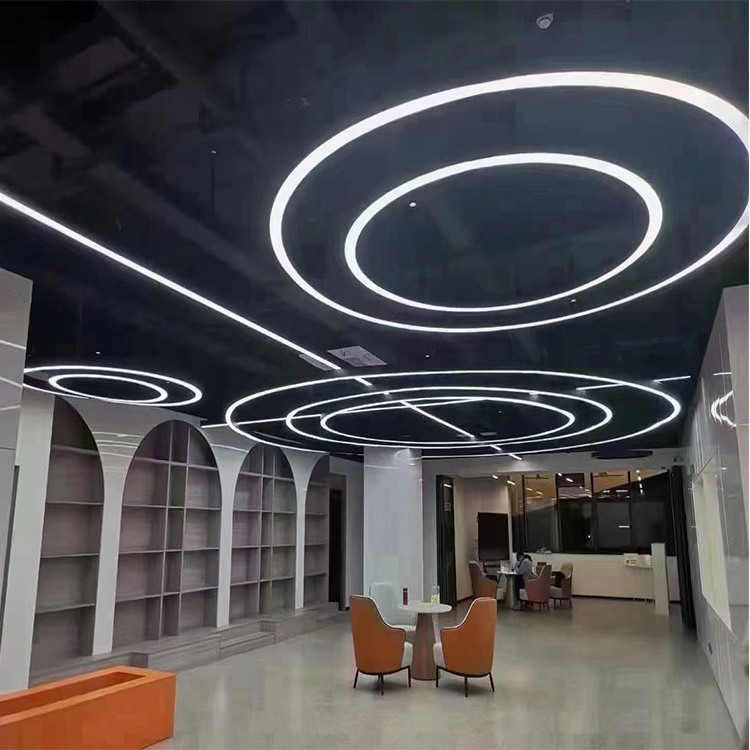 Restaurant bar home decoration circle LED linear chandelier office ceiling 30w circle linear light