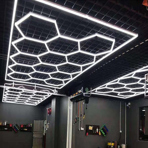 110V Factory Direct Sales hexagonal led light Hexagon Detailing Workshop Ceiling Led Lights for Gym garage