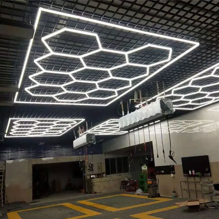 110V Led honeycomb light deformable hanging modular detailing lamp hexagonal led light for garage ceiling