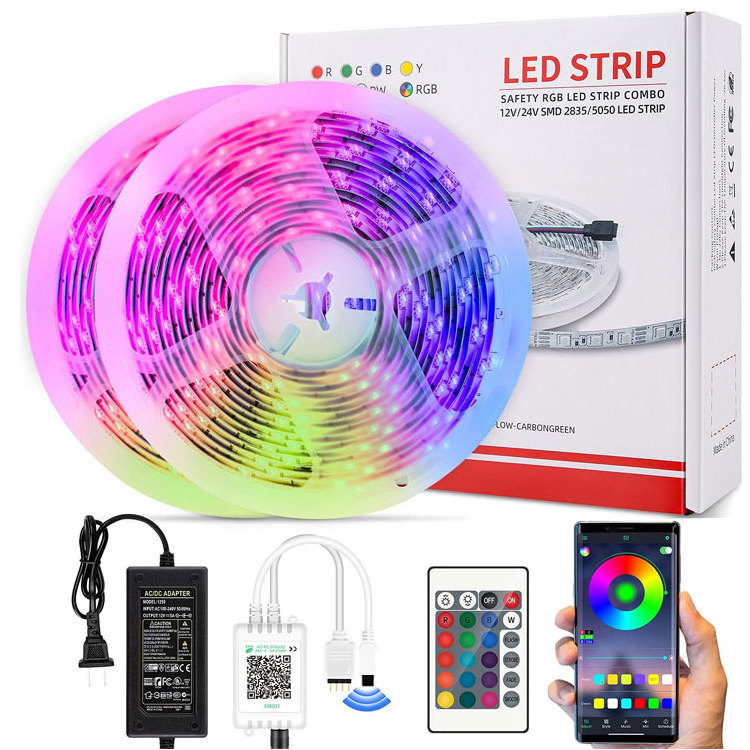 5v WiFi APP Led Lights for Bedroom 100ft (2 Rolls of 50ft) Music Sync Color Changing LED Strip Lights