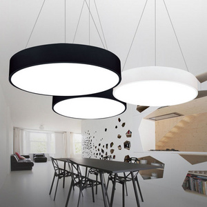 Modern interior lighting Round led chandelier surface mounted  black Circular hanging lamp Ring pendant light