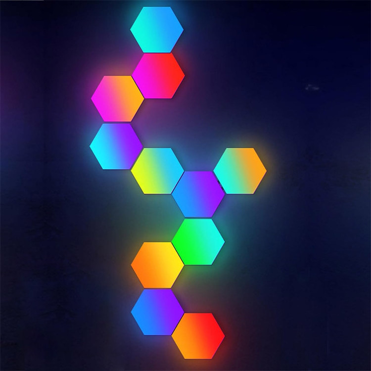 WIFI Music Sync RGBIC Lamp Modular Hexagonal LED Quantum Light DIY Tuya Wifi Smart LED Wall Lights For Gaming Home Decor