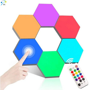 Smart WIFI DIY 6Pack RGBIC Dream Color Wall Lights Indoor Modern Home Honeycomb Panels Hexagonal Touch Led Wall Light