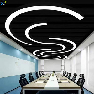 custom round lamp large curve linear light Circular oval ceiling semicircle Pendant Light circle led modern ring chandelier