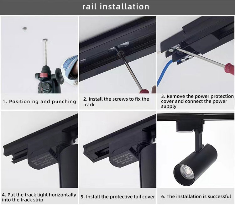 10W 20W 30W 40W COB Led Track Light Shop Focus Lamp Retail Spot Lighting Fixtures Spotlights Linear Magnetic Rail Tracking Lamp