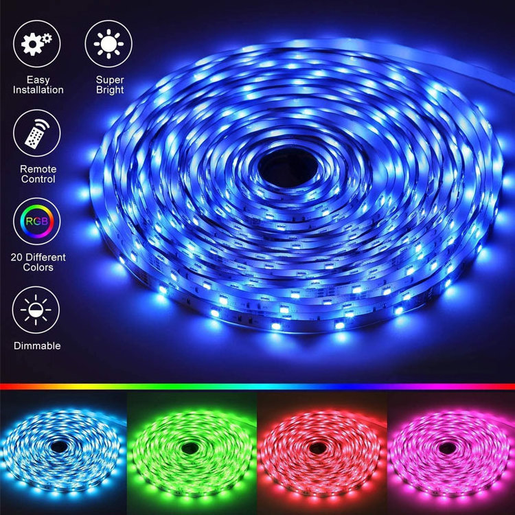 5v WiFi APP Led Lights for Bedroom 100ft (2 Rolls of 50ft) Music Sync Color Changing LED Strip Lights